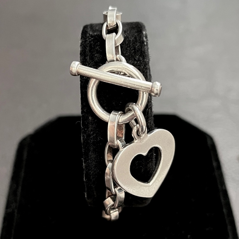 🔴SALE🔴 Silpada retired B0992 sterling silver heart charm bracelet - Picture 3 of 8